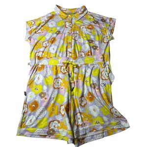 Ocean Pacific Pajama Set Medium Orange Yellow Floral New‎